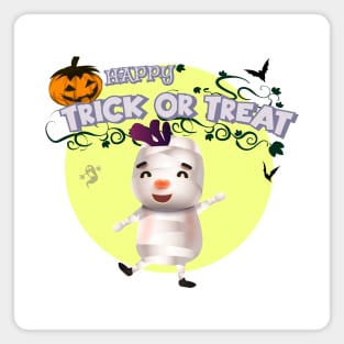 Cute cartoon Happy Halloween.Trick or Treat. Magnet